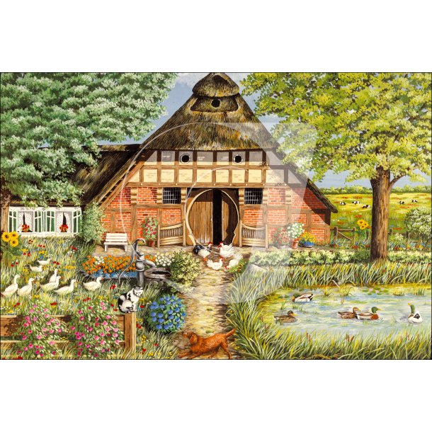 Bauernhof, Sommer - 40 x 60 cm